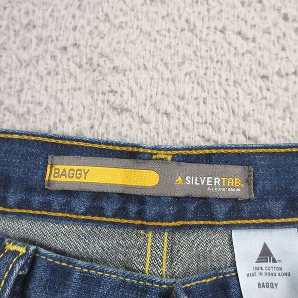 Vintage Levi's Silvertab Baggy Jeans size 33 x 34‎ Blue Skater 90s Y2K Grunge - Picture 6 of 16